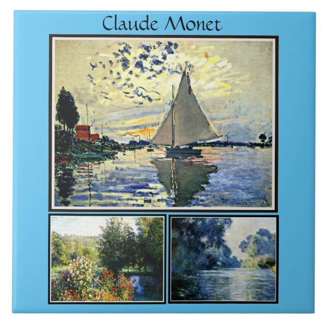 Claude Monet's famous paintings Ceramic Tile (Front)