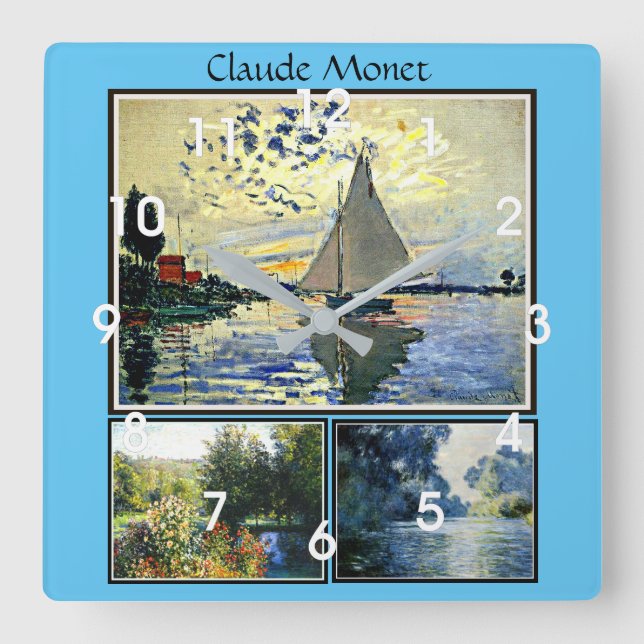 Claude Monet's famous paintings Square Wall Clock (Front)