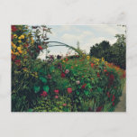 Claude Monet's Garden Postcard<br><div class="desc">Part of Monet garden in France; it's bright,  cheery,  full of colour,  and has great natural lighting. The image was edited to look like a painting.</div>