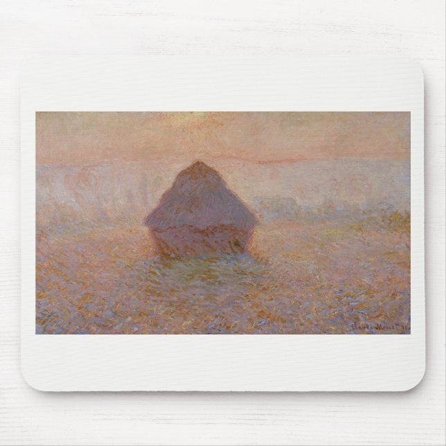 Claude Monet's Grainstack, Sun in the Mist (1891) Mouse Pad (Front)