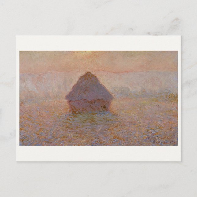 Claude Monet's Grainstack, Sun in the Mist (1891) Postcard (Front)