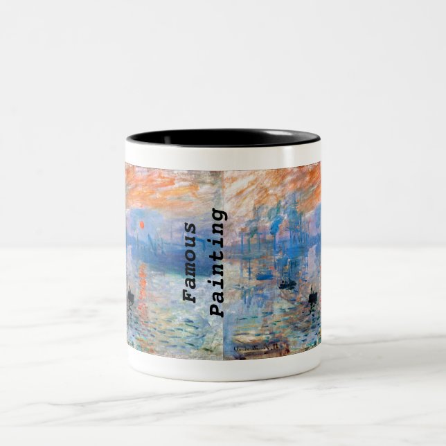 Claude Monet's Impression, Sunrise (1872) Two-Tone Coffee Mug (Center)