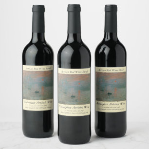 Claude Monet's Impression Sunrise (soleil levant) Wine Label