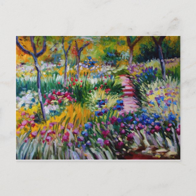Claude Monet's Iris Garden Postcard (Front)