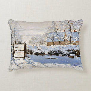 Claude Monet's painting, The Magpie,  Decorative Cushion