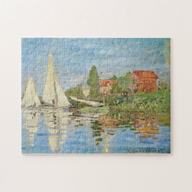 Claude Monet's Regattas at Argenteuil (1872)  Jigsaw Puzzle (Horizontal)