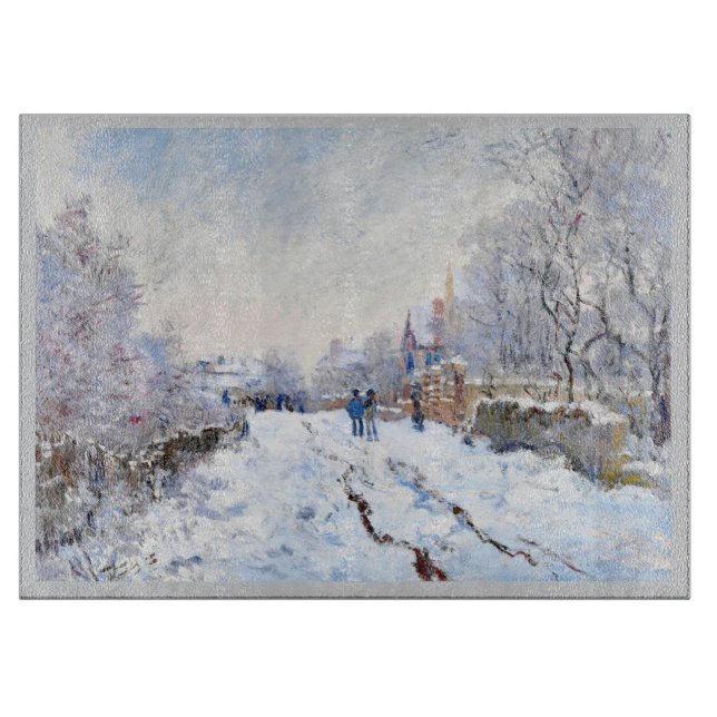 Claude Monet's Snow at Argenteuil Cutting Board (Front)
