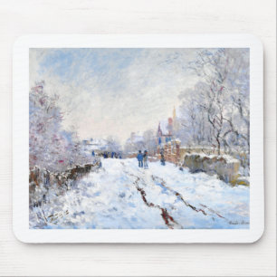 Claude Monet's Snow at Argenteuil landscape Mouse Pad