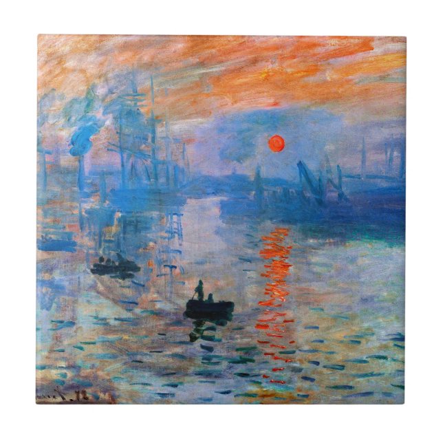 Claude Monet's Sunrise Ceramic Tile (Front)