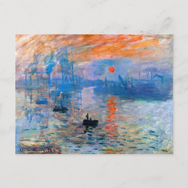 Claude Monet's Sunrise Postcard (Front)