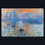 Claude Monet's Sunrise Tissue Paper<br><div class="desc">Claude Monet's "Sunrise" is a famous painting that was created in 1872. It depicts the sun rising over the harbour of Le Havre, a city in France where Monet was born. The painting is known for its bright colours and hazy atmosphere, which captures the beauty and tranquillity of a new...</div>