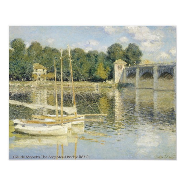Claude Monet's The Argenteuil Bridge (1874) famous Photo Print (Front)