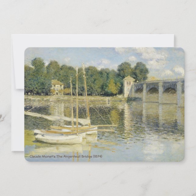 Claude Monet's The Argenteuil Bridge (1874) Invitation (Front)