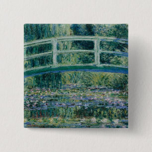 Claude Monet's Water Lilies and Japanese Bridge 15 Cm Square Badge
