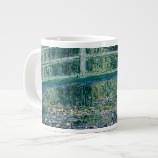 Claude Monet's Water Lilies and Japanese Bridge Large Coffee Mug (Front Left)