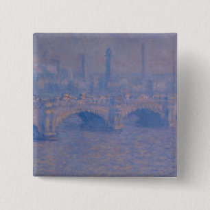 Claude Monet's Waterloo Bridge 15 Cm Square Badge