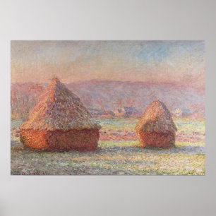 Claude Monet's White Frost Sunrise (1889) Poster