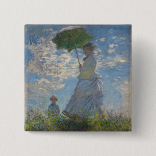 Claude Monet's Woman with a Parasol (The Stroll) 15 Cm Square Badge