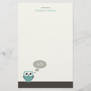 Claude the Little Owl Cute Note Paper
