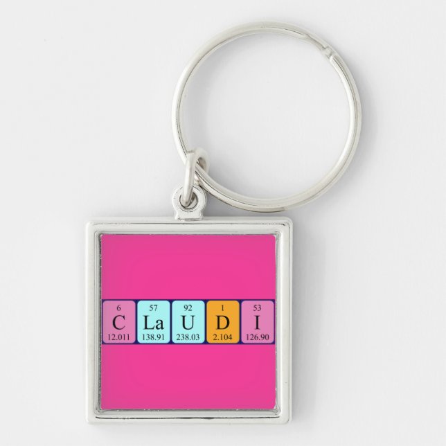 Claudi periodic table name keyring (Front)