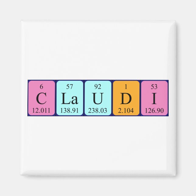 Claudi periodic table name magnet (Front)