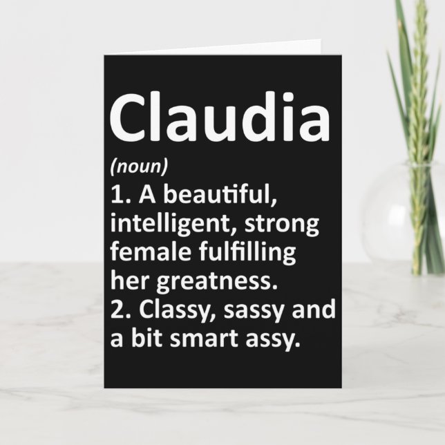 Claudia Definition Personalised Name Funny Christm Card (Front)