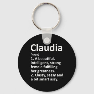 Claudia Definition Personalized Name Funny Christm Key Ring