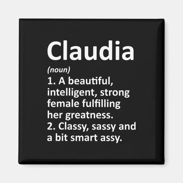 Claudia Definition Personalized Name Funny Christm Magnet (Front)