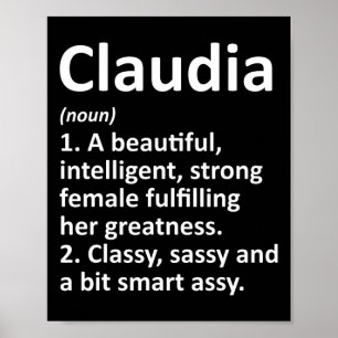 Claudia Definition Personalized Name Funny Christm Poster