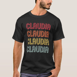 CLAUDIA Gift Name Personalised Retro Vintage 80/90 T-Shirt