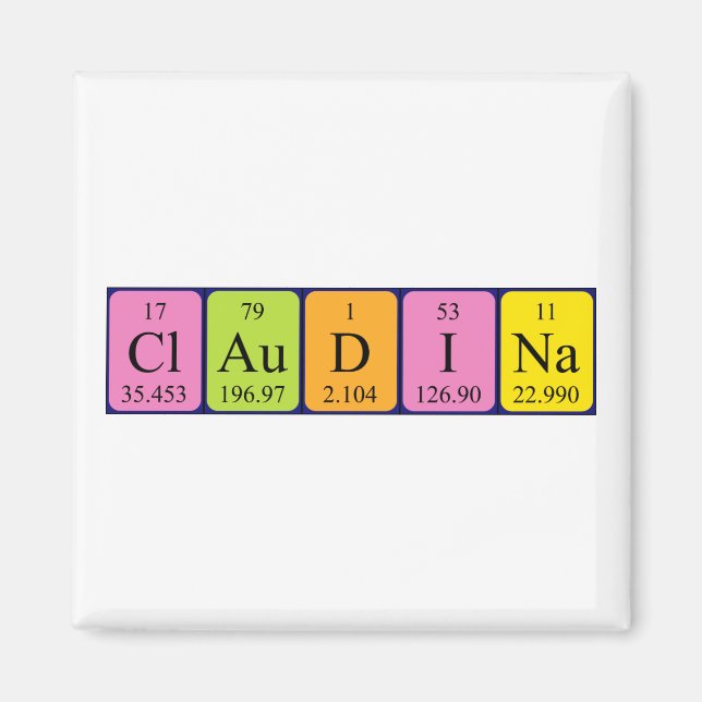 Claudina periodic table name magnet (Front)