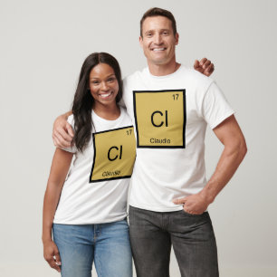 Claudio Name Chemistry Element Periodic Table T-Shirt
