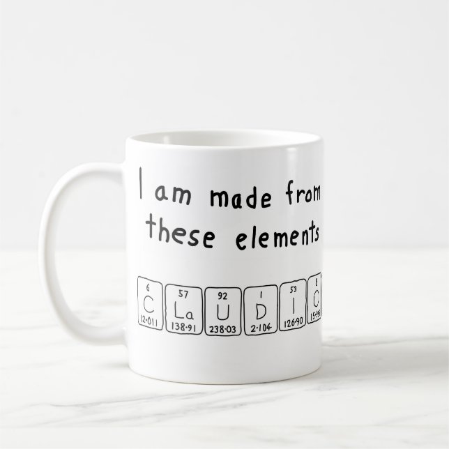 Claudio periodic table name mug (Left)