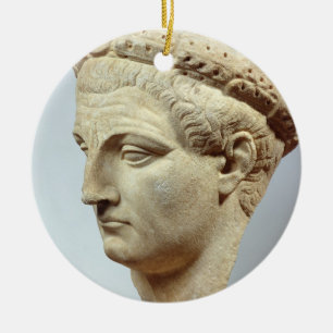 Claudius, marble head, 41-54 AD Ceramic Tree Decoration