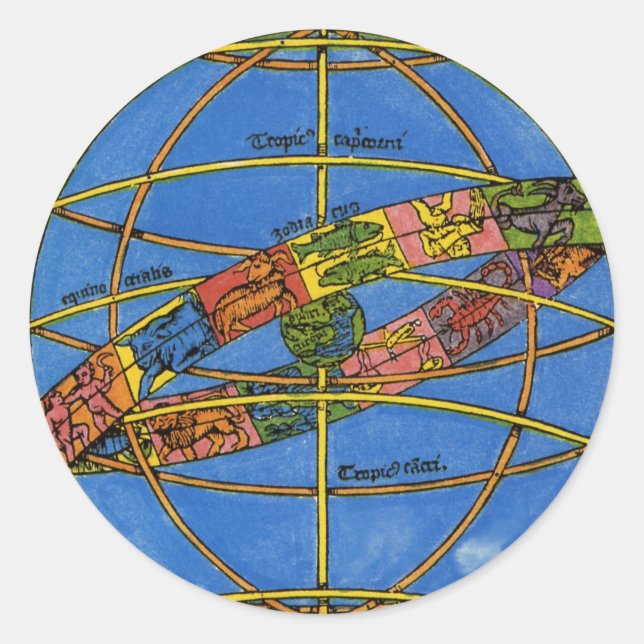 Claudius Ptolemy Astronomer, Vintage Celestial  Classic Round Sticker (Front)