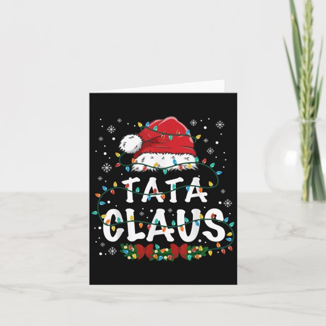 Claus Funny Christmas Lights Pajama Family Matchin Card (Front)