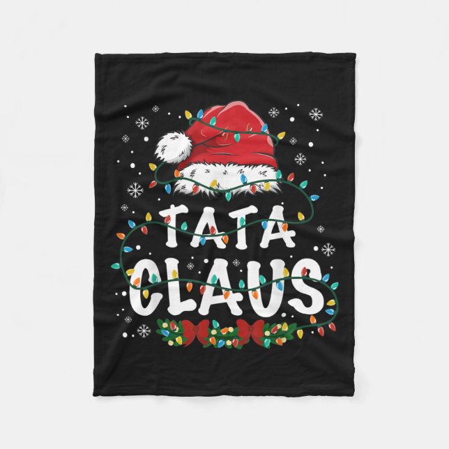 Claus Funny Christmas Lights Pajama Family Matchin Fleece Blanket (Front)