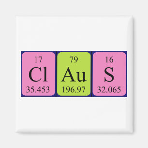Claus periodic table name magnet