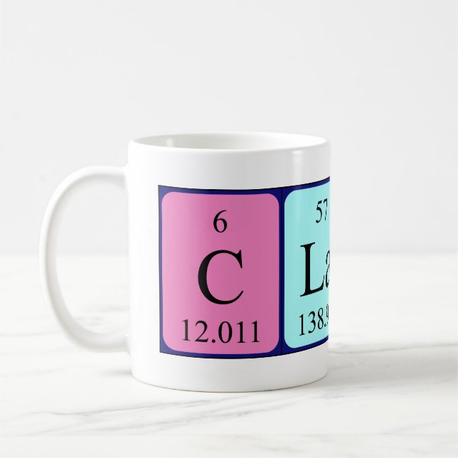 Claus periodic table name mug (Left)