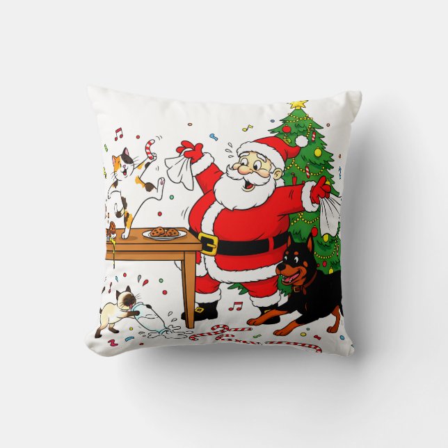 Claus-trophobia: Santa’s Cookie Chaos Crew Cushion (Front)