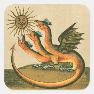 Clavis Artis Alchemy Dragons Square Sticker