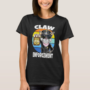 Claw Enforcement Cat Wearing Sunglasses Cute Summe T-Shirt