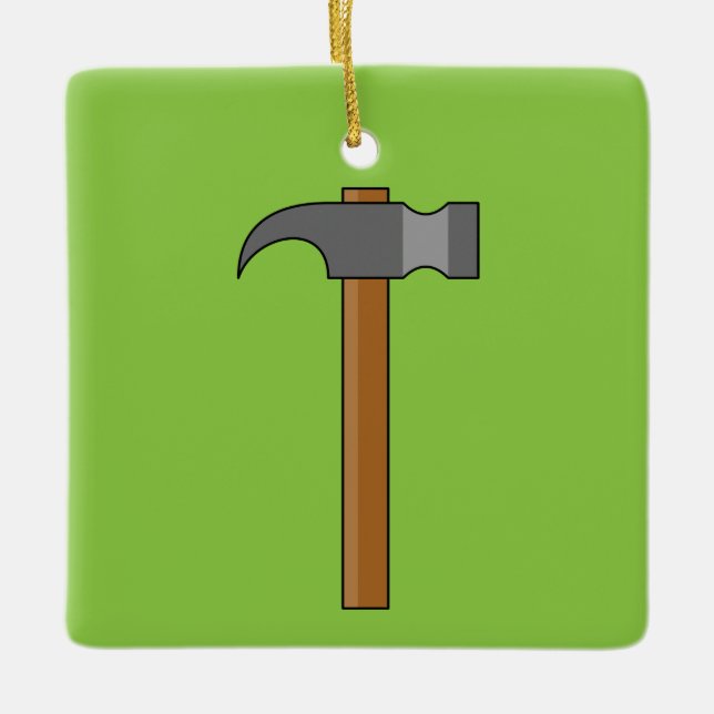 Claw Hammer Cartoon Ceramic Ornament (Front)