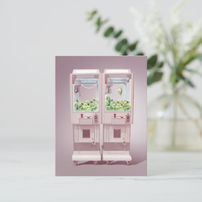 Claw Machine Announcement Postcard (Standing Front)