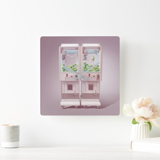 Claw Machine Square Wall Clock (Home)