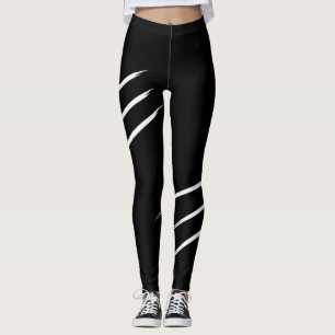 Claw marks, black and white, leggings