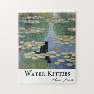 Claw Monet Water Lilies Cat Pond Jigsaw Puzzle