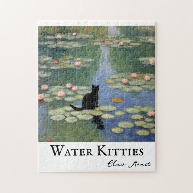 Claw Monet Water Lilies Cat Pond  Jigsaw Puzzle (Vertical)