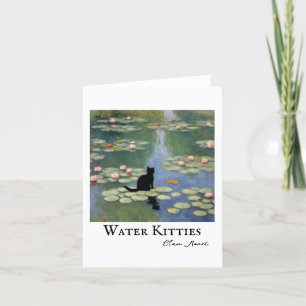 Claw Monet Water Lilies Cat Pond Thank You Card