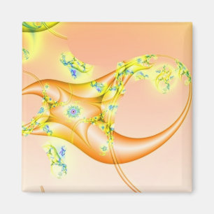 Claw   Orange and Yellow Fractal Art Magnet